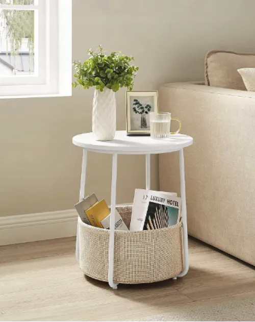 Журнальний столик Leobert Sharp з кошиком білий