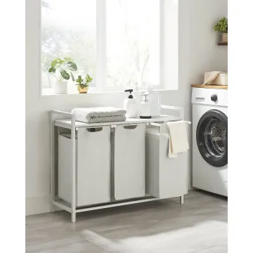 Кошик для білизни Leobert Chariot з трьома відділеннями 3 x 38л білий