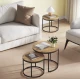 Комплект журнальних столиків Leobert Oreo круглі натуральний