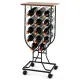 Image 4 for Стеллаж винный Costway Mobile Sommelier на колесиках в форме бокала на 14 бутылок коричневый