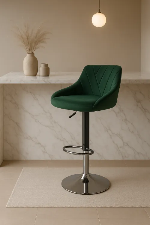 Барний стілець Leobert Kast з спинкою зелений
