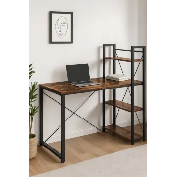 Комп'ютерний стіл Leobert Devoko з боковими полицями у стилі Loft