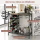 Image 8 for Винный шкаф-консоль Costway Vintage Wine Table напольный с деревянной столешницей и полками лофт, коричневый