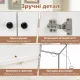 Image 7 for Комод кухонный Costway Rubberwood Kitchen со шкафчиком и нишей, белый
