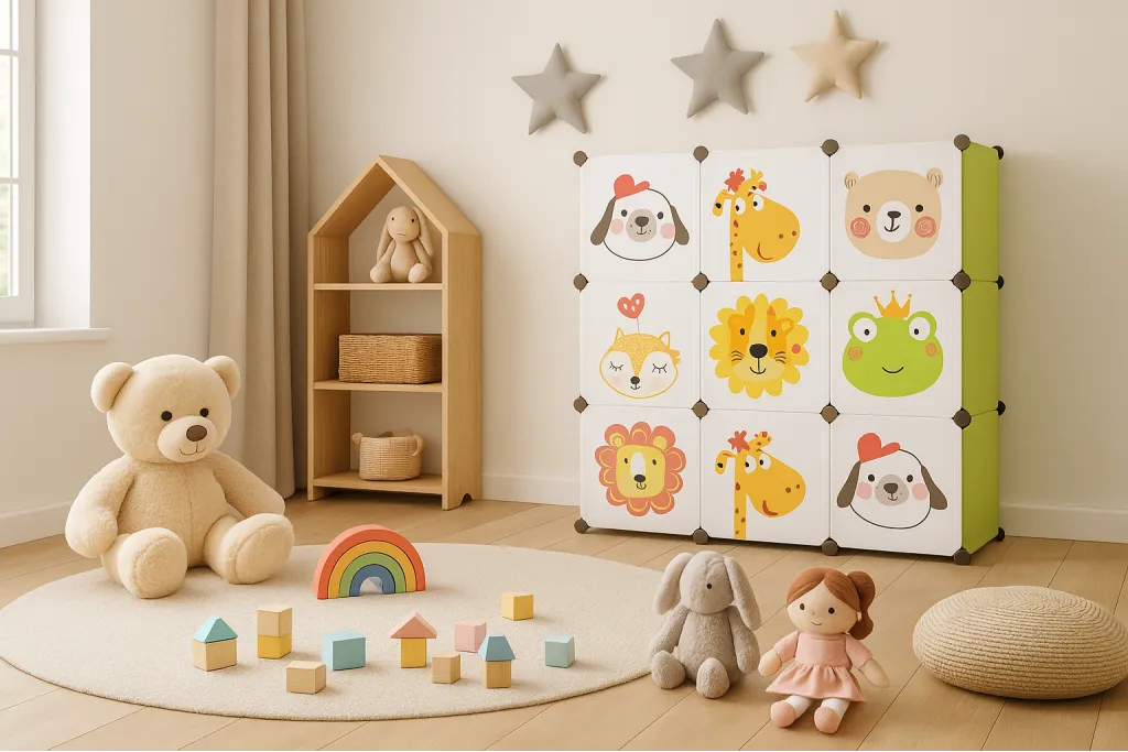 Модульна шафа-органайзер Leobert Kids для дитячих іграшок зелений