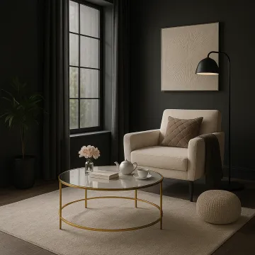 Журнальний столик Leobert Oskar круглий золото