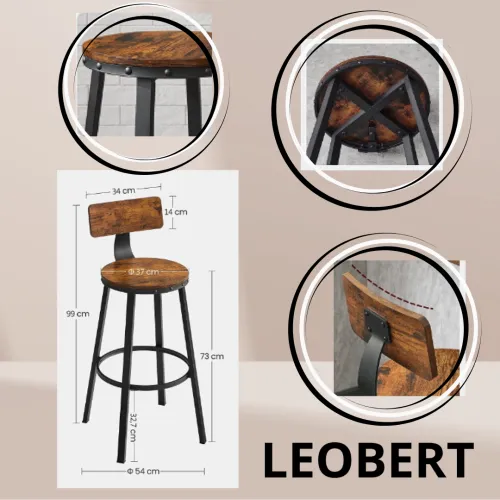 Набір з 2-х барних стільців у стилі лофт: