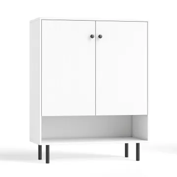 Комод кухонний Costway Rubberwood Kitchen з шафкою та нішею білий
