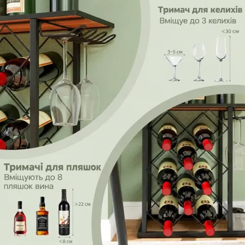 Продуманное хранение бутылок, бокалов и аксессуаров