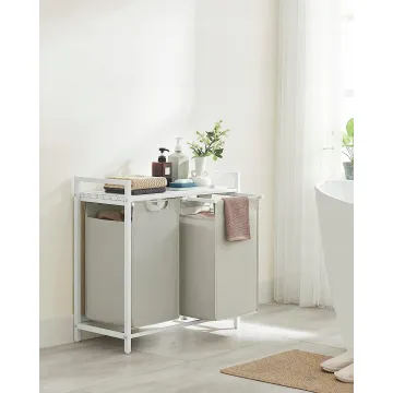 Корзина для белья Leobert Chariot с двумя отделениями 2 x 46л белая