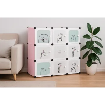 Модульна шафа-органайзер Leobert Kids для дитячих іграшок рожевий