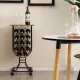 Image 3 for Стеллаж винный Costway Mobile Sommelier на колесиках в форме бокала на 14 бутылок коричневый