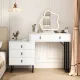 Image 3 for Туалетний столик Costway Vanity з LED підсвічуванням та 5 шухлядами, білий