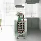 Image 6 for Стеллаж винный Costway Mobile Sommelier на колесиках в форме бокала на 14 бутылок коричневый