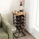 Image 2 for Стеллаж винный Costway Mobile Sommelier на колесиках в форме бокала на 14 бутылок коричневый