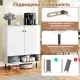 Image 8 for Комод кухонный Costway Rubberwood Kitchen со шкафчиком и нишей, белый