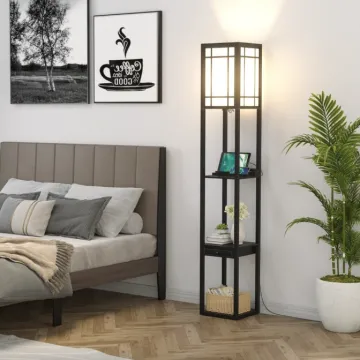 Підлогова лампа Costway Terra торшер 3 в 1 чорний